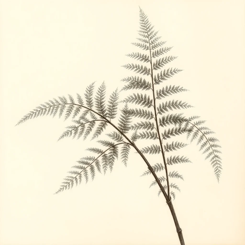 Botanical study of fern fronds